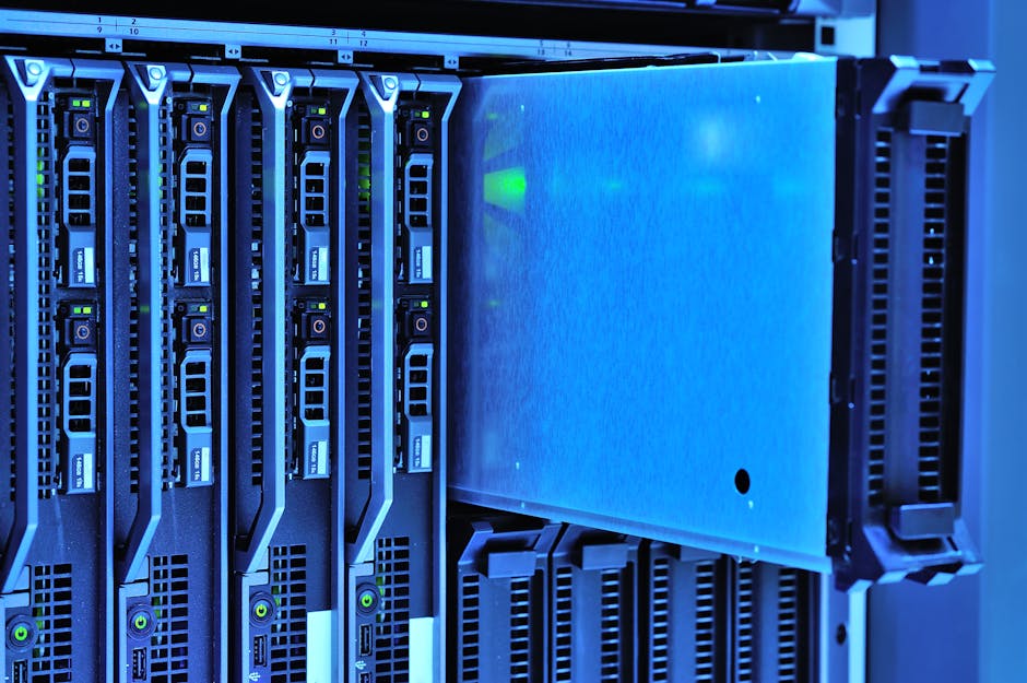 Detaljni prikaz server racks u podatkovnom centru